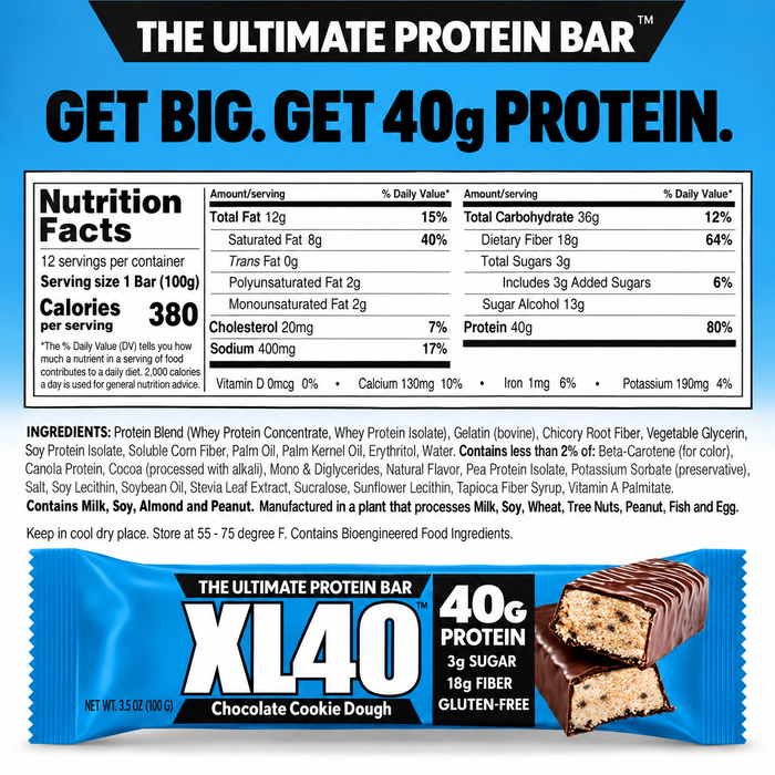 Convenient Nutrition XL40 Ultimate Protein Bar 12pk