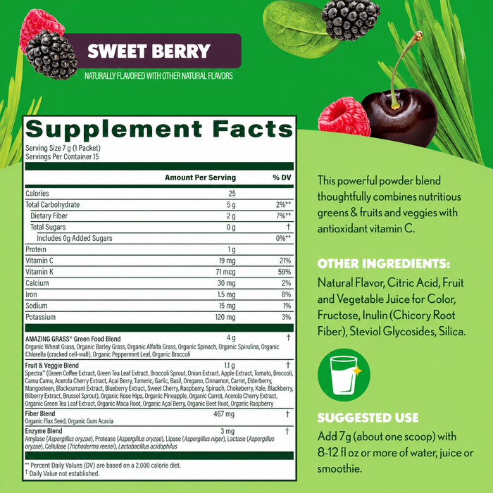 Amazing Grass Super Greens Antioxidant Singles 15pk