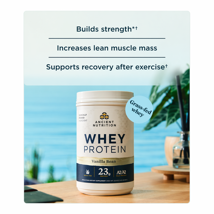 Ancient Nutrition Grass-Fed Whey Protein 20 Servings