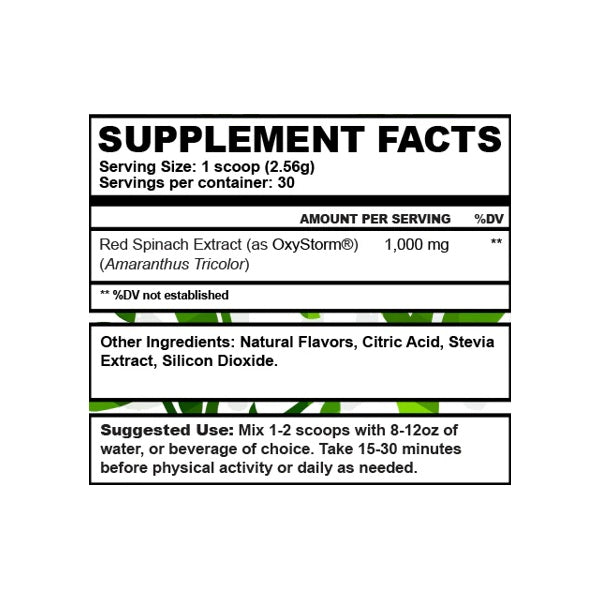 BioHealth Vitality Super Concentrated Red Spinach Powder 30 Servings