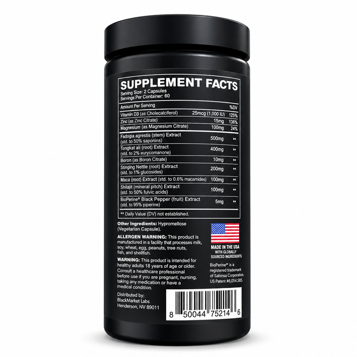 Blackmarket Labs BULK Test Support Pills 120 Capsules