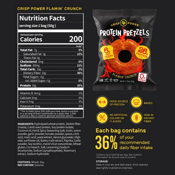 Crisp Power Protein Pretzels 6pk
