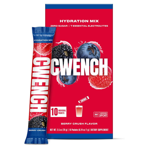 Cwench Hydration Electrolytes & BCAA Drink Mix Singles 10pk