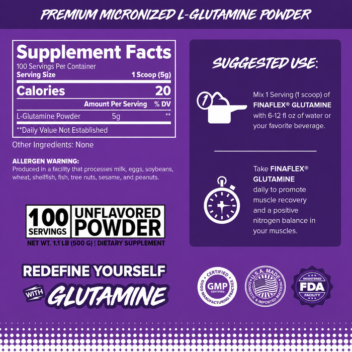 Finaflex Micronized L-glutamine 100 Servings