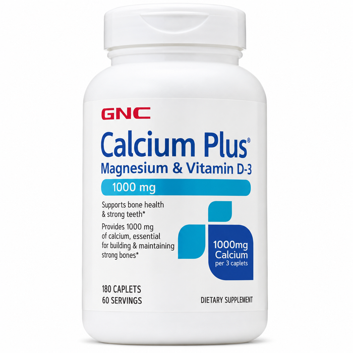 GNC Calcium Plus Magnesium & Vitamin D-3 1000mg 180 Caplets