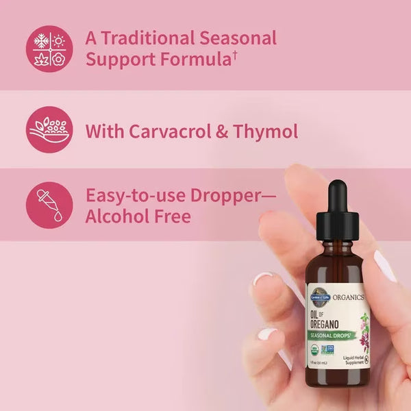 Garden Of Life Vitamin Oil Of Oregano Seasonal Drops 1oz