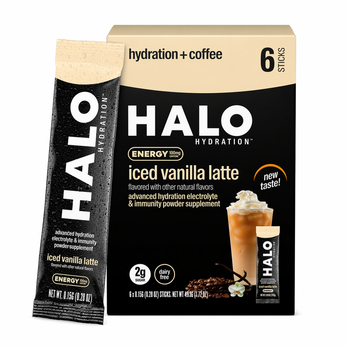 Halo Hydration Energy Electrolyte Drink Mix Singles 6pk