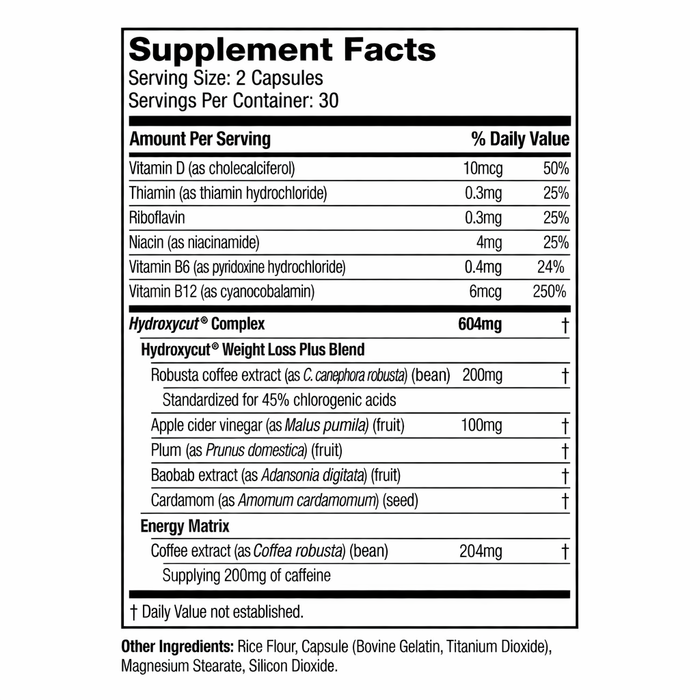 Hydroxycut Weight Loss Support Original 60 Capsules