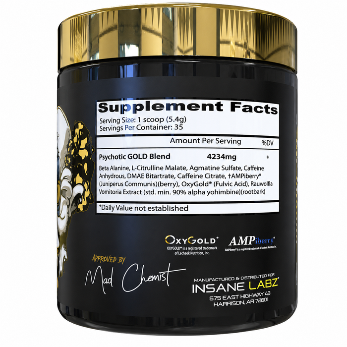 Insane Labz Psychotic Gold Pre-Workout 35 Servings