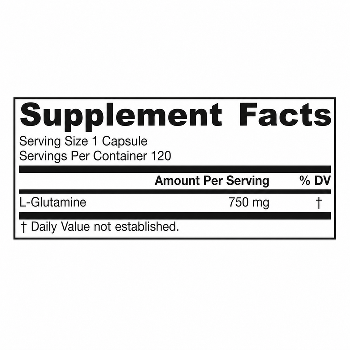 Jarrow Formulas L-Glutamine 750mg 120 Capsules