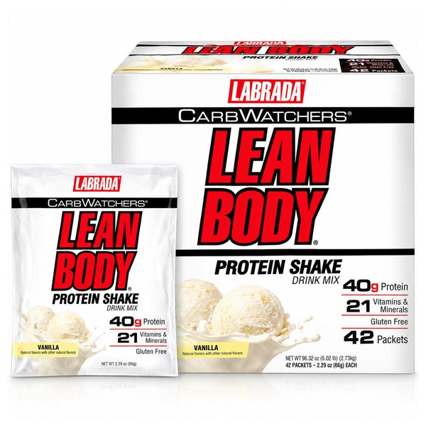 Labrada Lean Body Carb Watchers Protein Shake Powder Singles 42 Servings