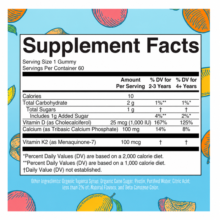 Mary Ruth's K2 + D3 Calcium 60 Gummies