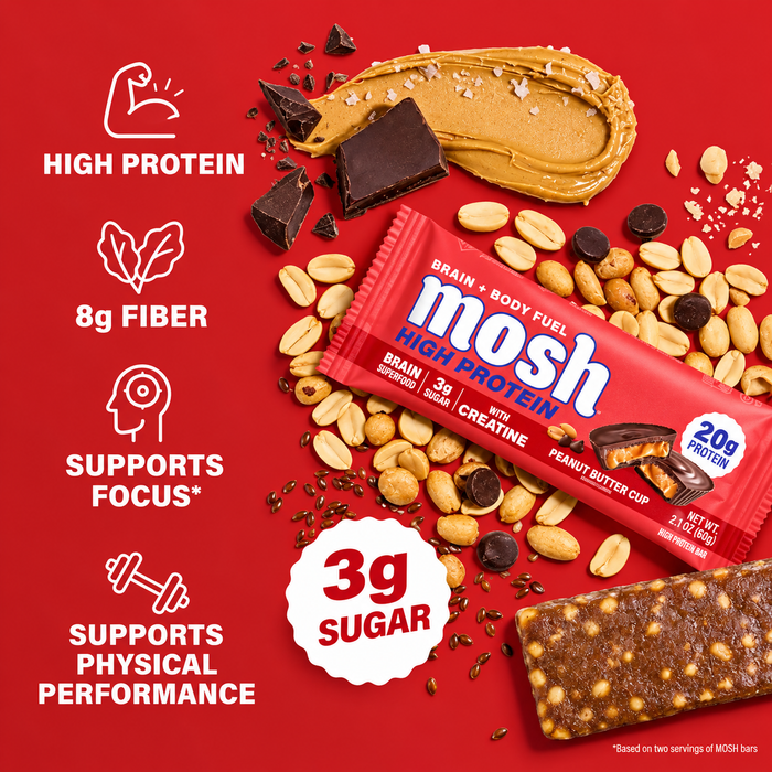 Mosh Brain & Body Fuel High Protein Bar 12pk