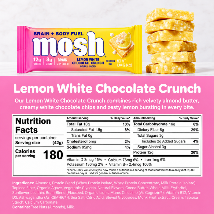Mosh Brain & Body Fuel High Protein Bar 12pk