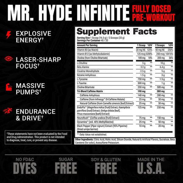 ProSupps Pro Series Mr Hyde Infinite Pre-Workout 40/20 Servings