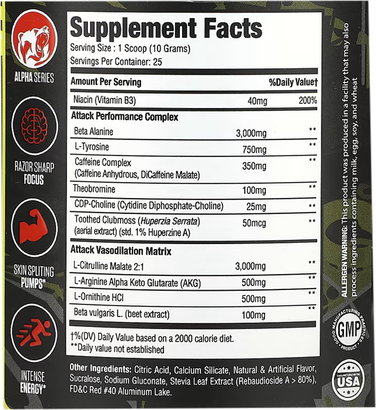 2 x 25 Servings MuscleSport Attack Pre-Workout