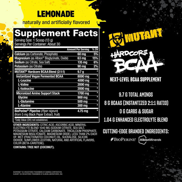 Mutant Hardcore BCAA 30 Servings