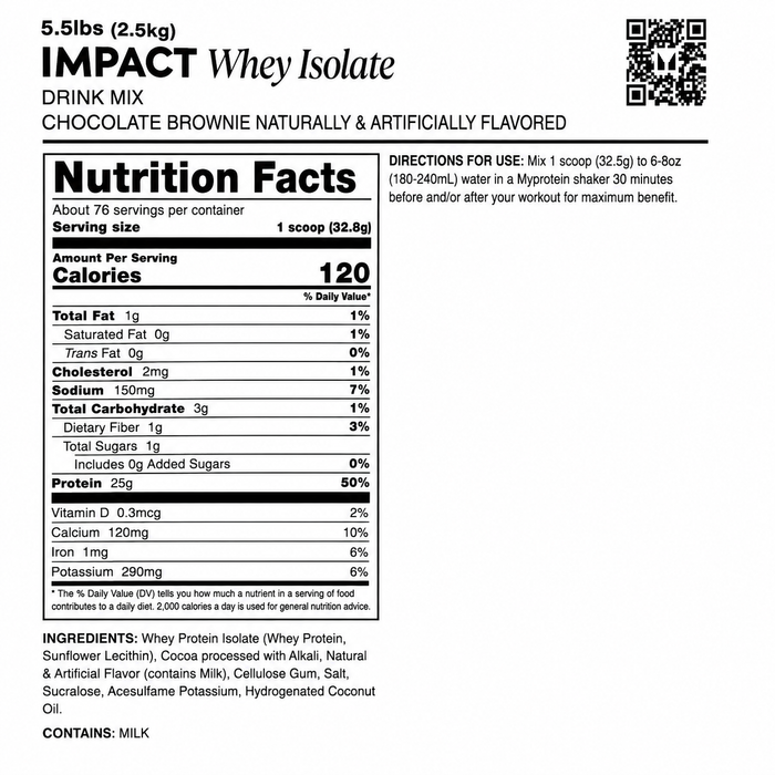 MyProtein Impact Whey ISOLATE 5.5lbs