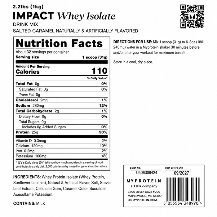 MyProtein Impact Whey ISOLATE 2.2lbs