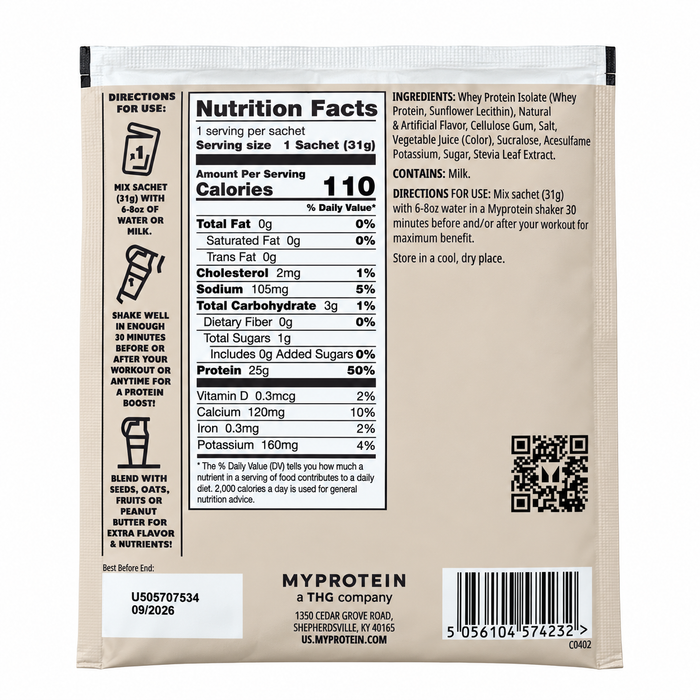 MyProtein Impact Whey ISOLATE Singles 30pk