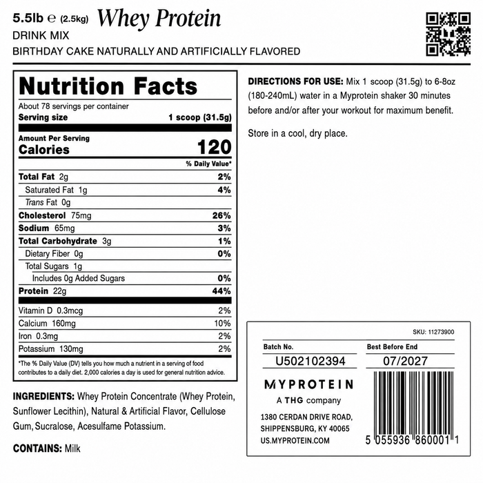 MyProtein Impact Whey Protein 5.5lbs