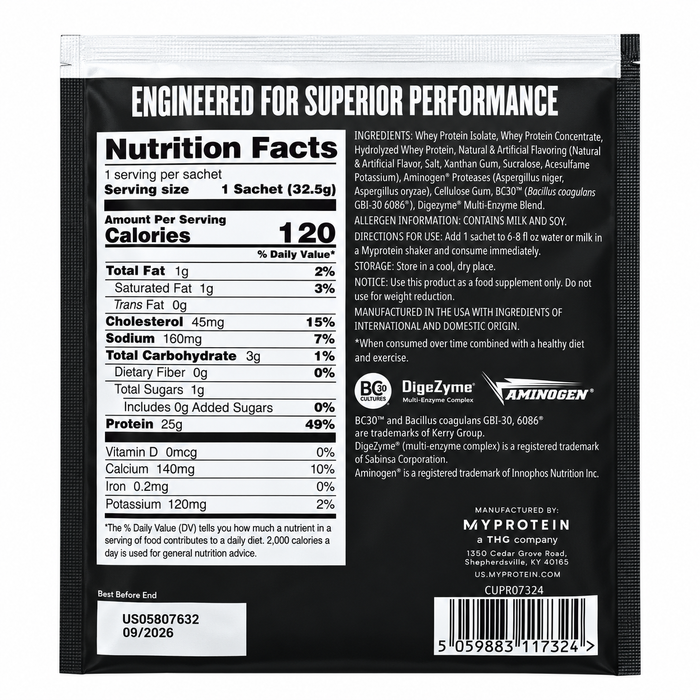 MyProtein My Pro The Whey Singles 30pk