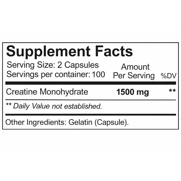 Nutrakey Creatine Monohydrate 200 Capsules