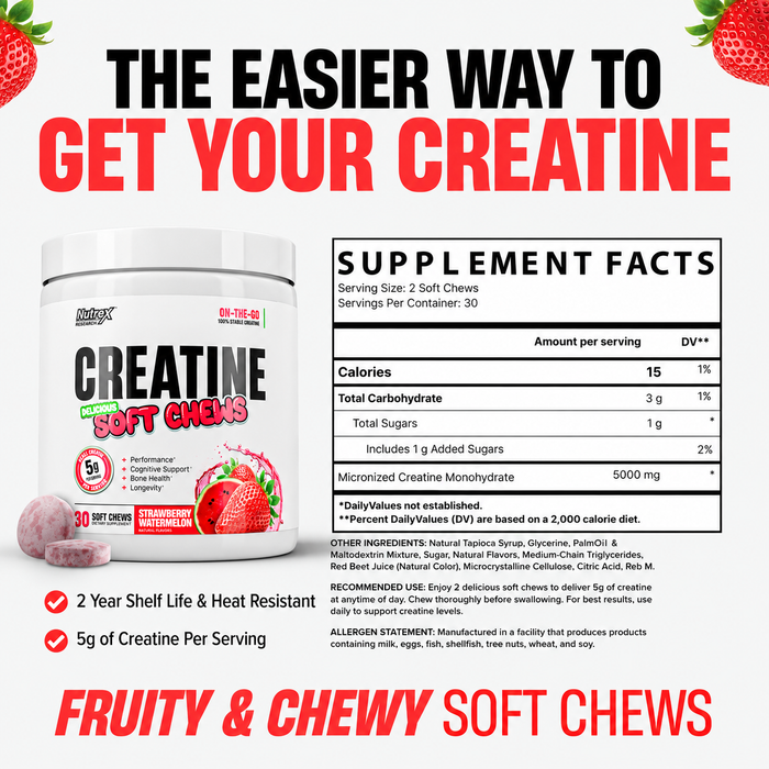 Nutrex Creatine Delicious Soft Chews 60 Count