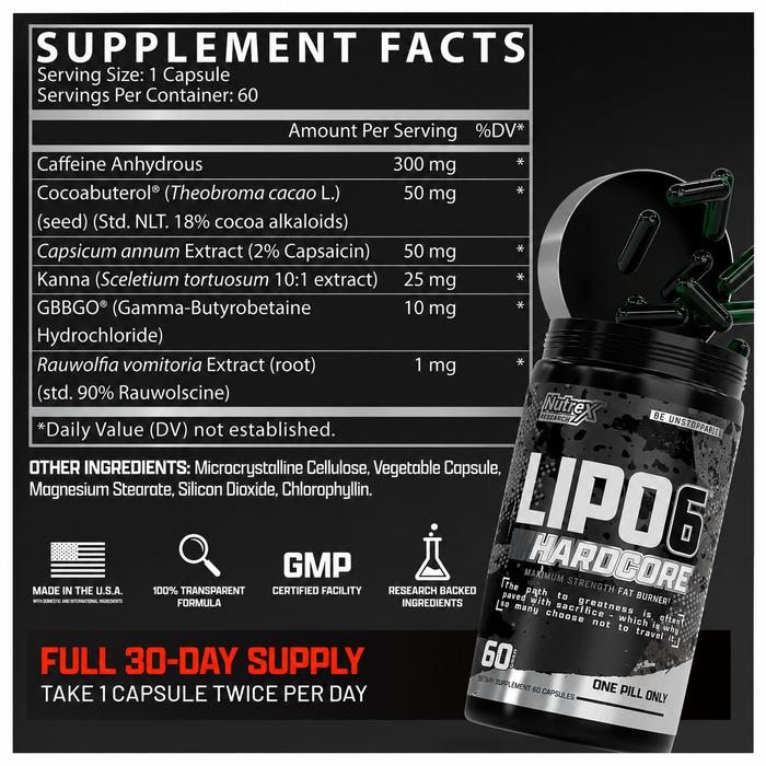 Nutrex Lipo6 Hardcore 60 Capsules