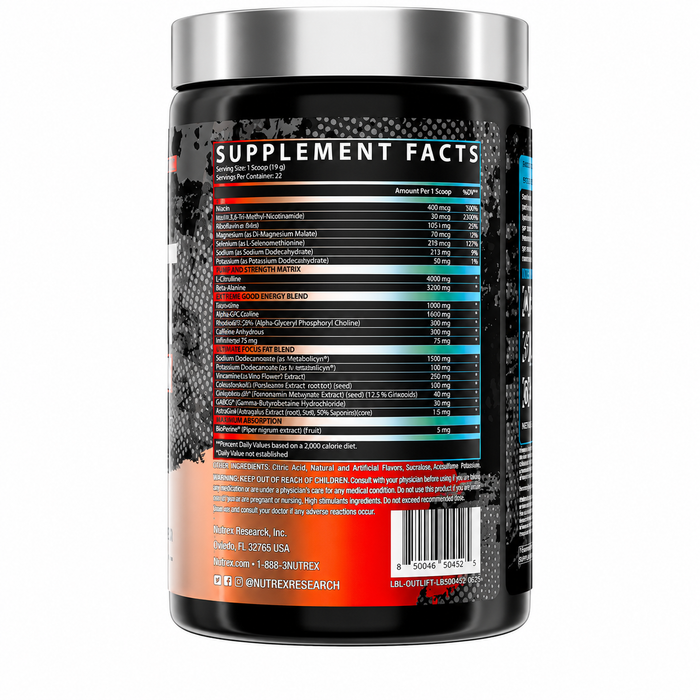 Nutrex Outlift Burn Pre-Workout 22 Servings
