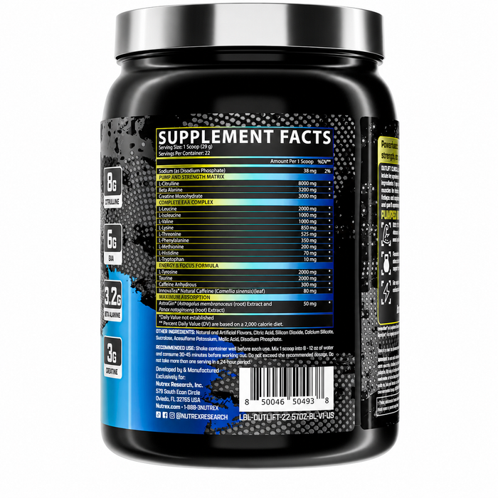 Nutrex Outfit Clinical Pre-Workout 22 servings