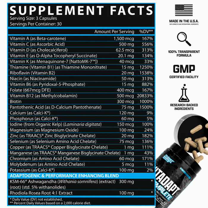 Nutrex Vitadapt Complete Sports Multivitamin 90 Capsules