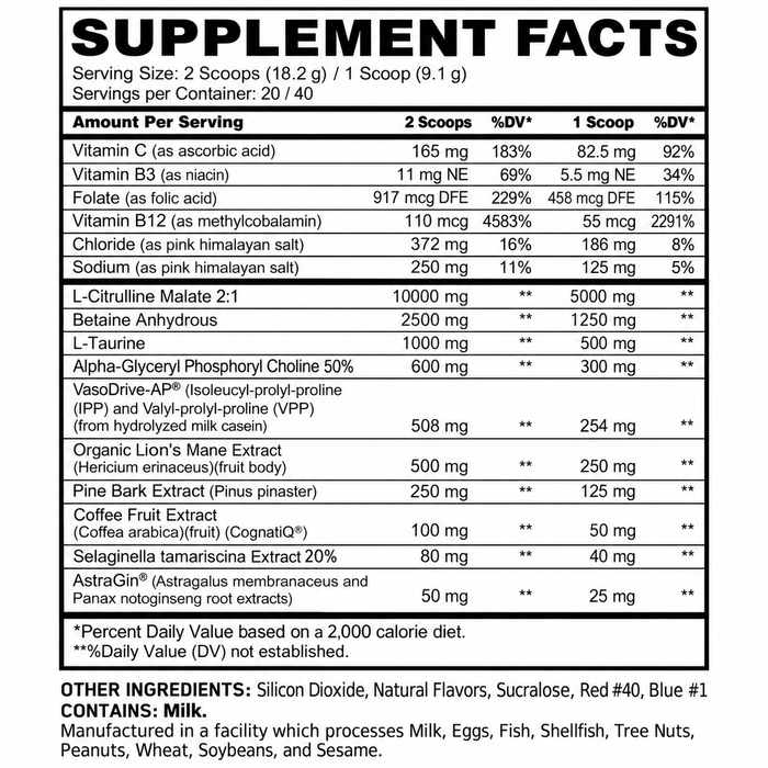 Panda Pump Stim Free 40/20 Servings