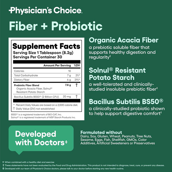 Physician's Choice Fiber + Probiotic 30 Servings
