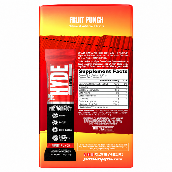 ProSupps Mr Hyde Signature Pre Workout Singles 12pk