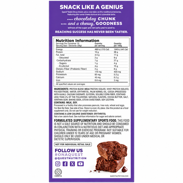 Quest Bake Shop Protein Brownies 10pk