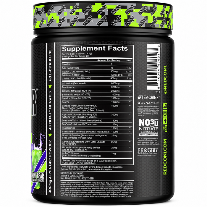 Redcon1 Total War Black Ops Extreme Preworkout 20 Servings
