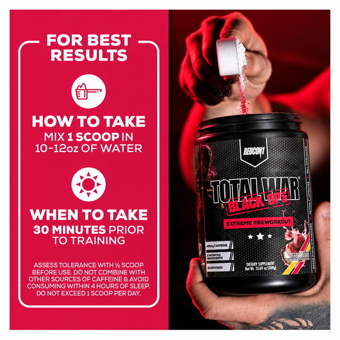 Redcon1 Total War Black Ops Extreme Preworkout 20 Servings