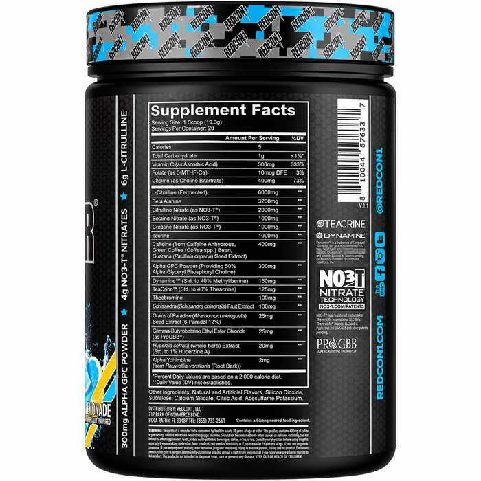 Redcon1 Total War Black Ops Extreme Preworkout 20 Servings