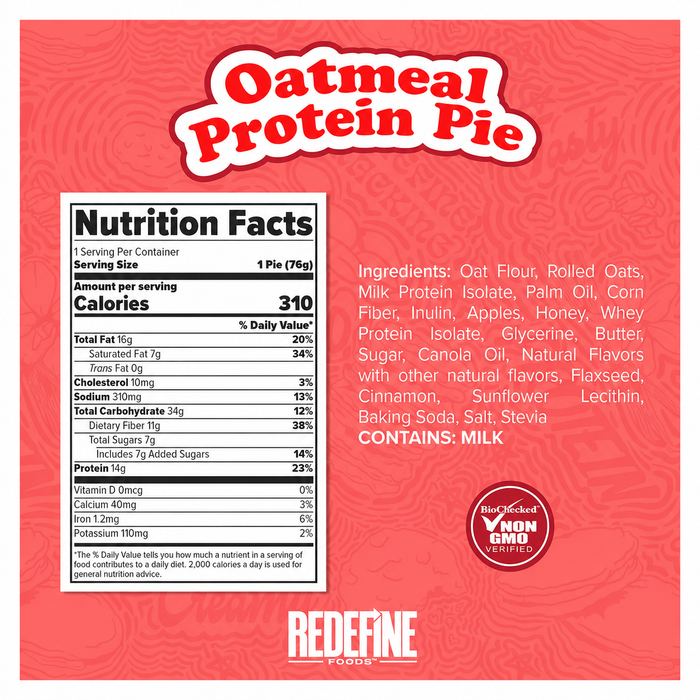 Redefine Foods Oatmeal Protein Pies 8pk