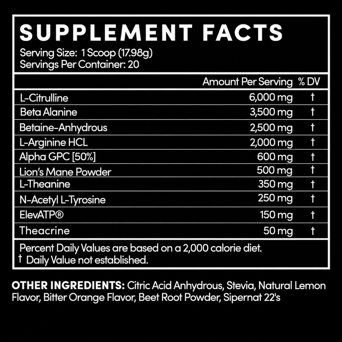 Thentic Pre Non-Stim 20 Servings