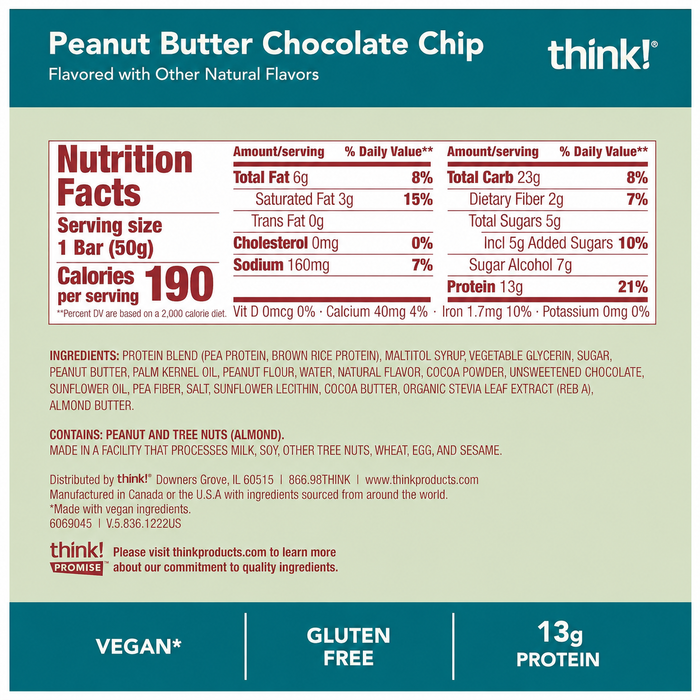 Think! Plant Based High Protein Bars 10pk