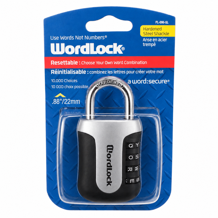 WordLock Hardened Steel Resettable Combination Padlock