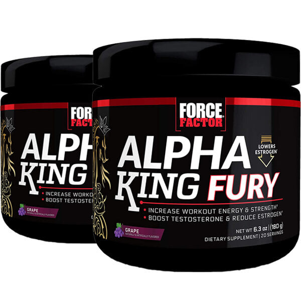 2 x 20 Servings Force Factor Alpha King Fury Pre-Workout