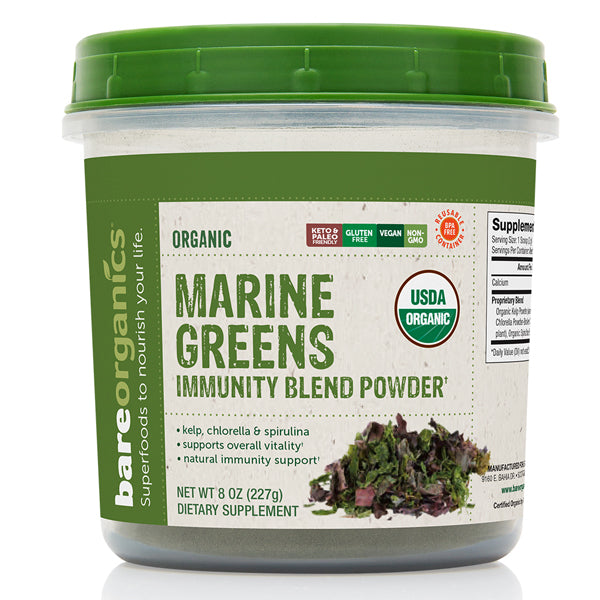 2 x 227g BareOrganics Marine Greens Immunity Blend Powder