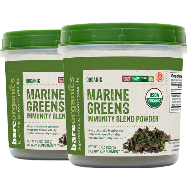 2 x 227g BareOrganics Marine Greens Immunity Blend Powder