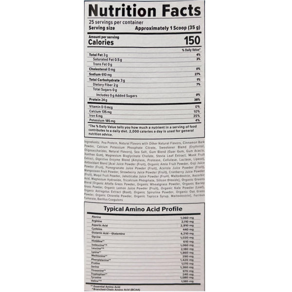 Health Nutra Wellness Natural Plant-Based Protein 25 Servings