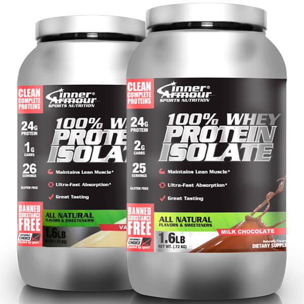 2 x 1.6lbs Inner Armour 100% Whey Protein Isolate