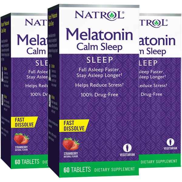 3 x 60 Tablets Natrol Melatonin Calm Sleep Support