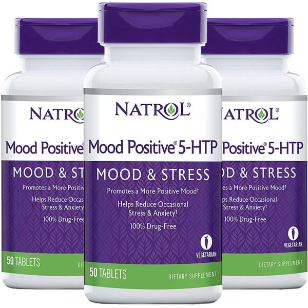 3 x 50 Tablets Natrol Mood Positive 5-HTP Mood & Stress